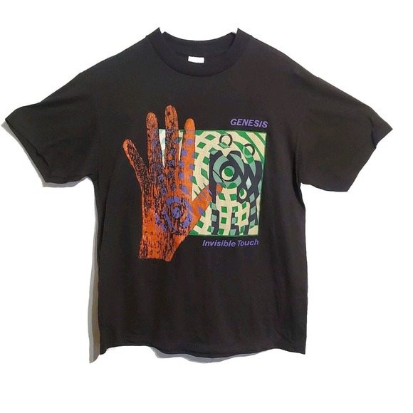 Vintage GENESIS T Shirt 1987 Invisible Touch tour concert 50/50 Size Large - Picture 3 of 10